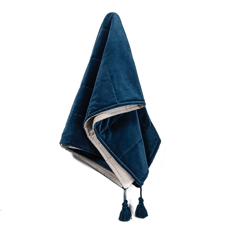 Mercer + Reid Bombay Teal Quilted Velvet Throw Adairs