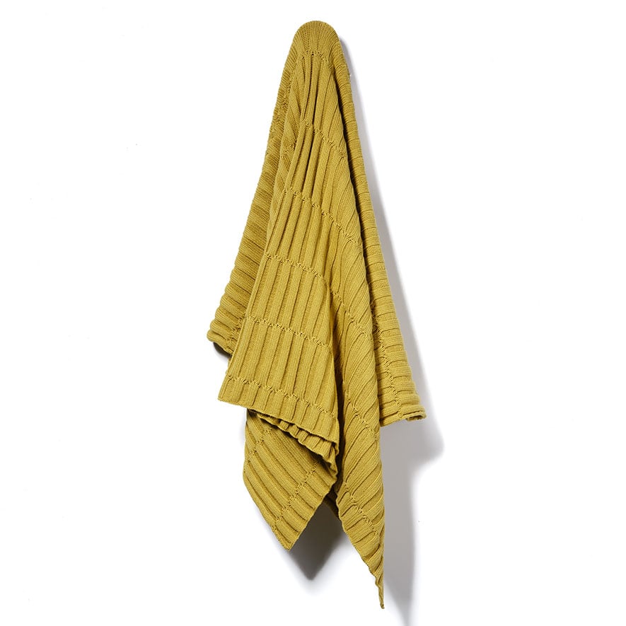 Mercer + Reid Micca Mustard Knit Throw Adairs