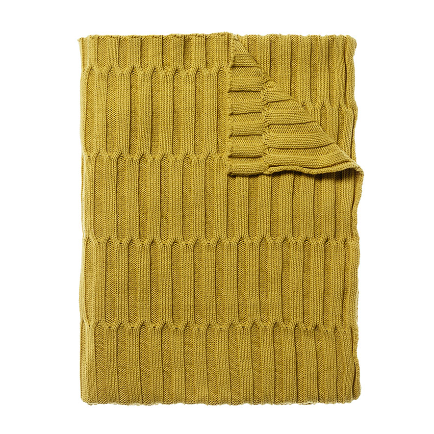 Mercer + Reid Micca Mustard Knit Throw Adairs