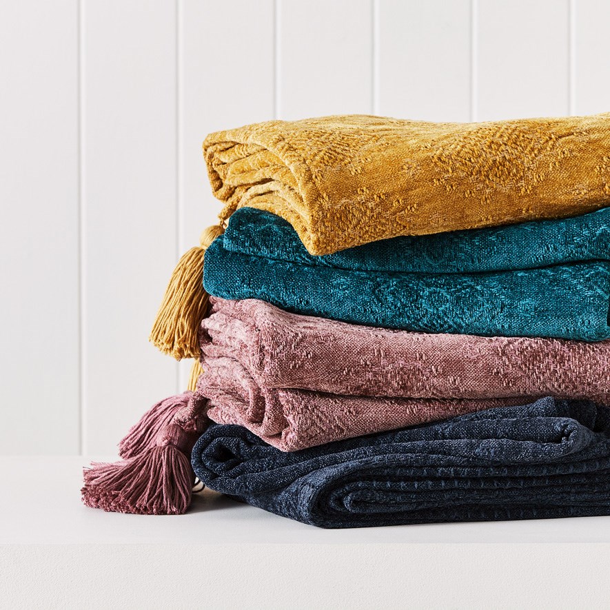 Marais Mustard Bed Throw Adairs