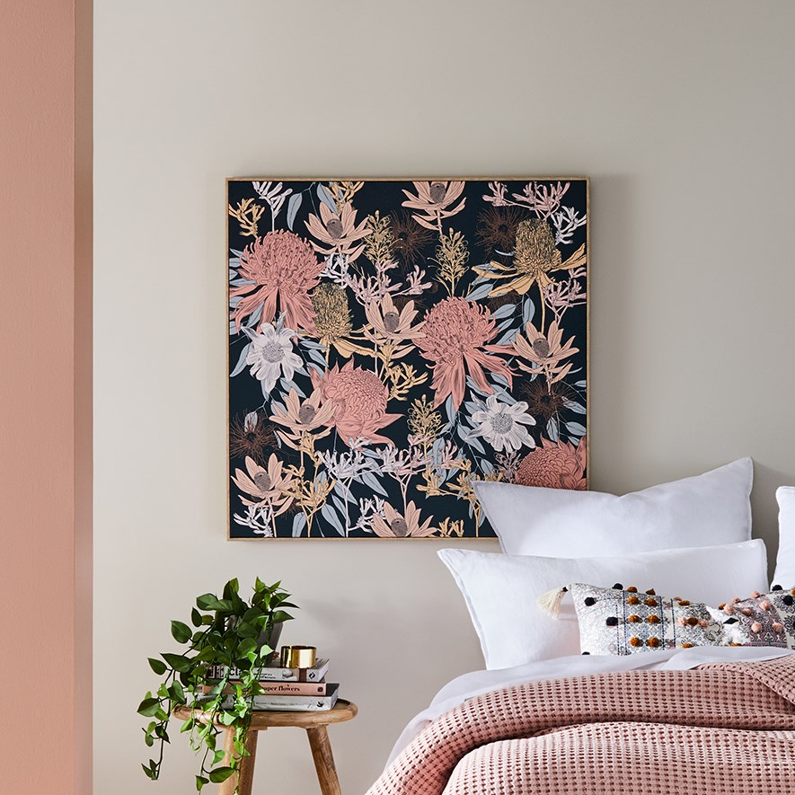 Native Etched Midnight Banksia Wall Art Adairs