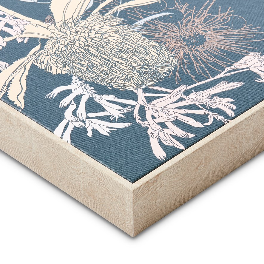 Native Etched Midnight Banksia Wall Art Adairs