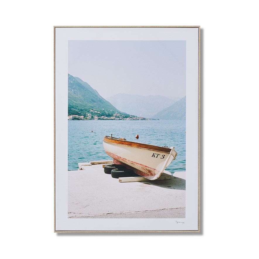 Benjamin Long Photography Montenegro Azure Boat By The Bay Wall Art Adairs