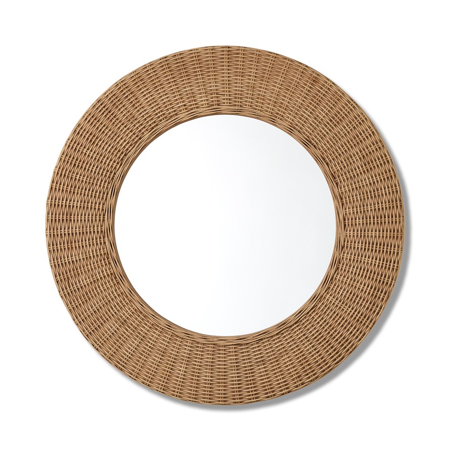 Natural Round Rattan Woven Mirror Adairs