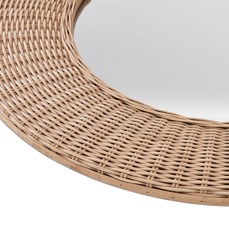 Natural Round Rattan Woven Mirror Adairs