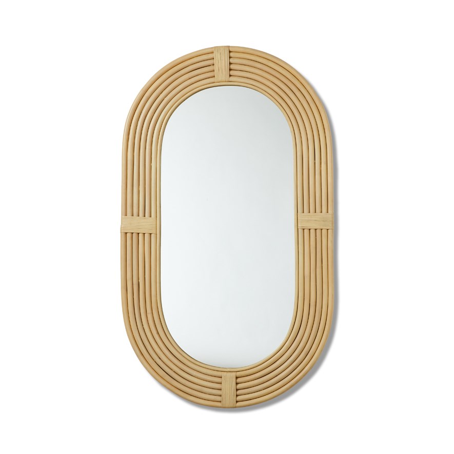 Natural Oval Loop Rattan Mirror Adairs