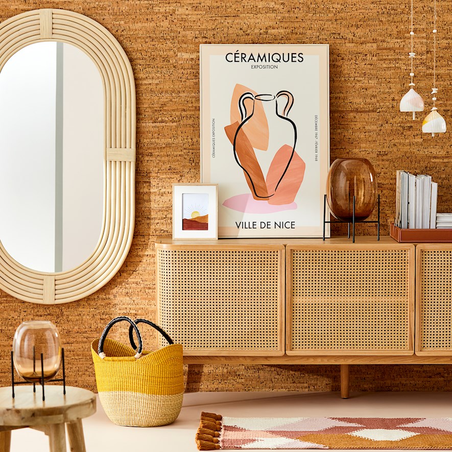 Natural Oval Loop Rattan Mirror Adairs