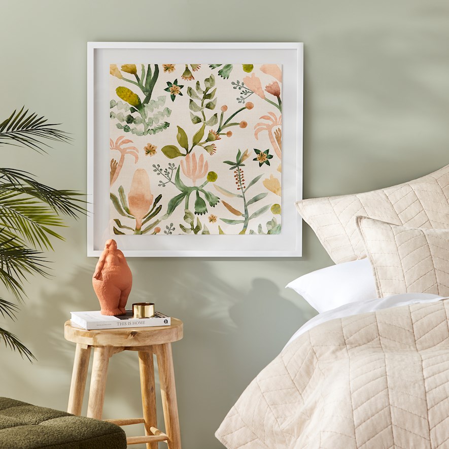 Wild Floral Linen Habitation Artwork Adairs