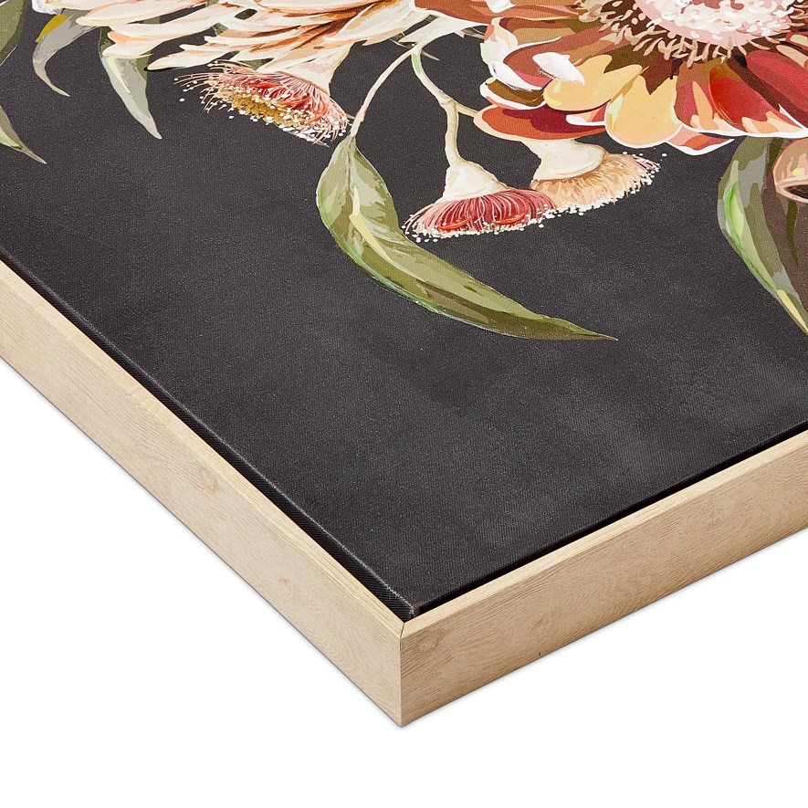 Native Arrangement Graphite Blooms Canvas | Adairs