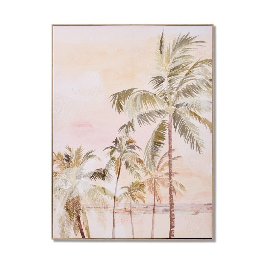 Palm Cove Tan & Green Sunset Canvas | Adairs