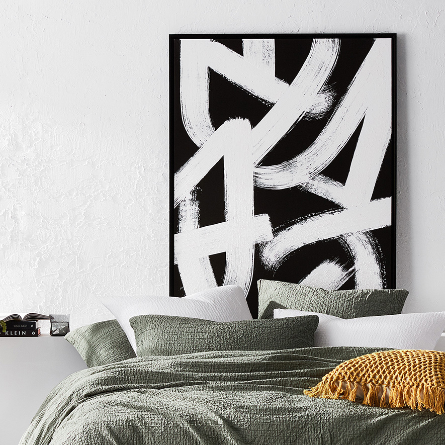 Home Republic - Tribal Painted Canvas Graphite | Adairs