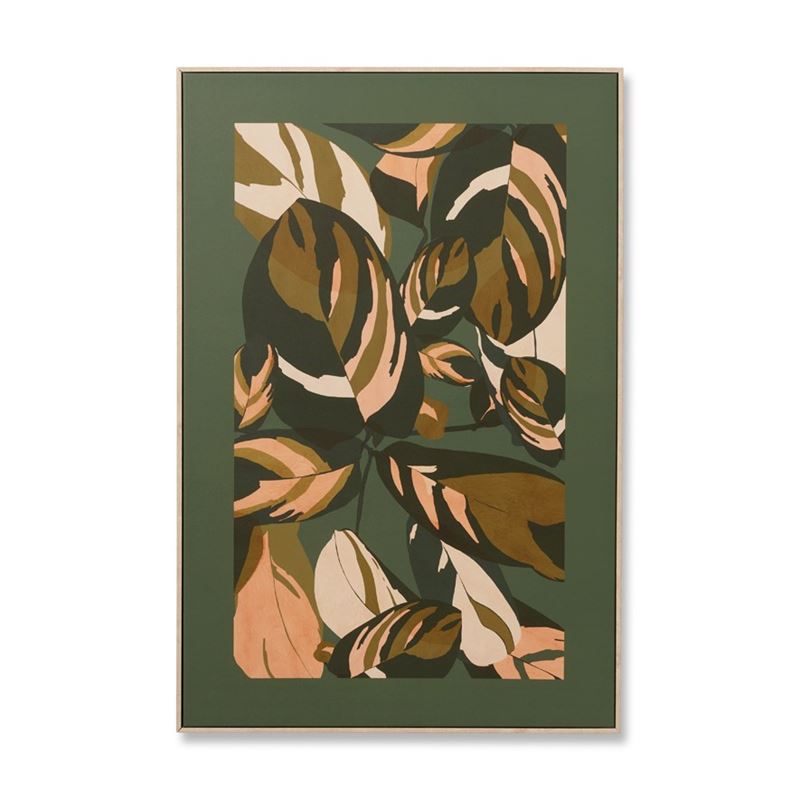 Abstracted Foliage Dark Sage Ficus Canvas Wall Art