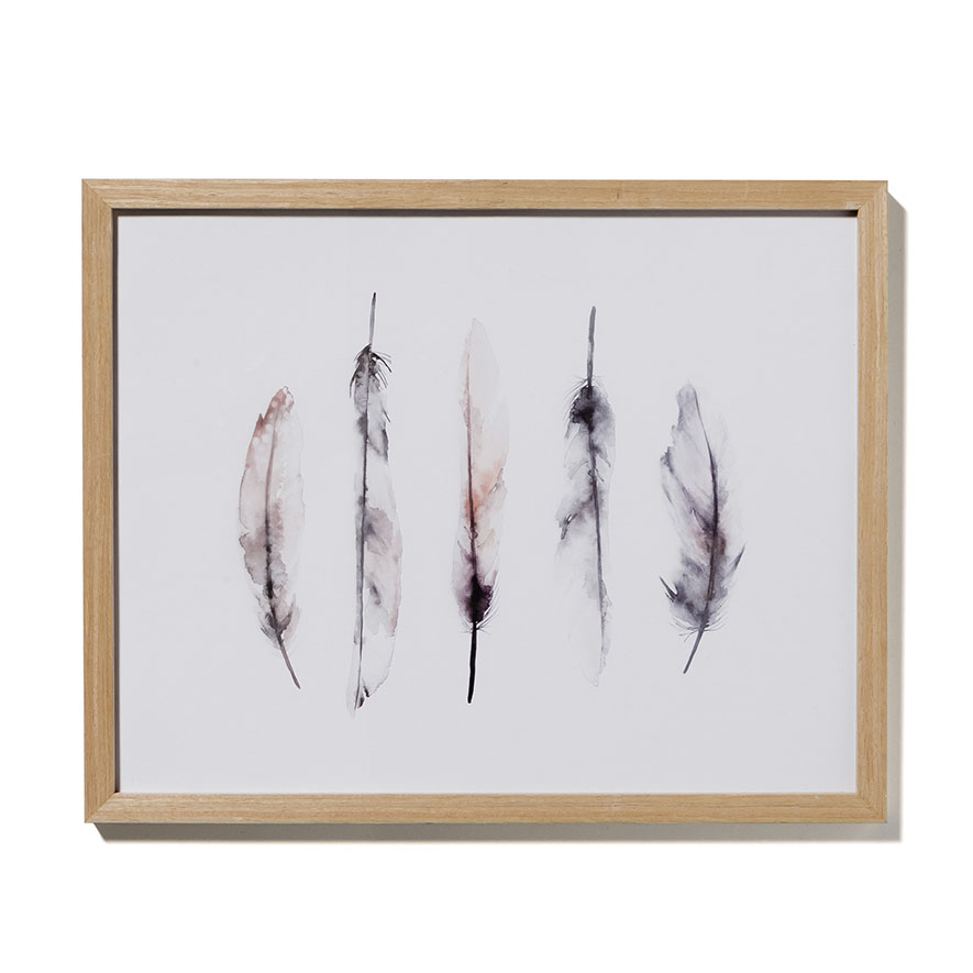 Mercer + Reid Watercolour Multi Feather Print Homewares Wall Art