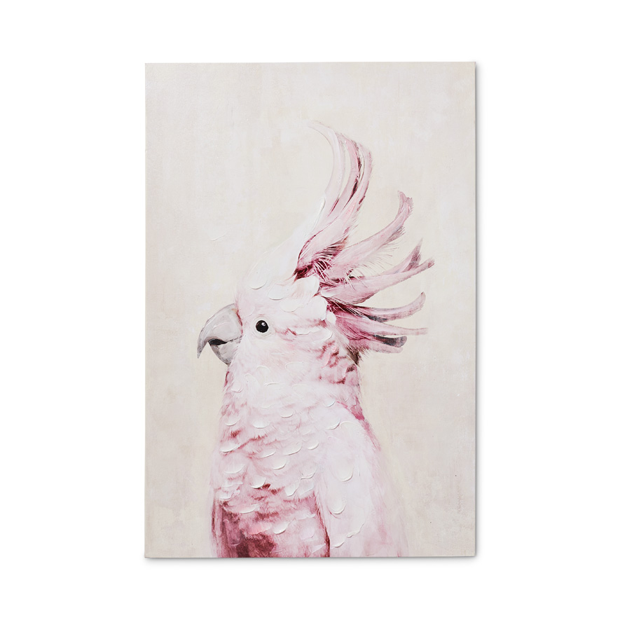 Mercer + Reid Wild Bird Canvas Blush Pink Cockatoo Wall Art Adairs