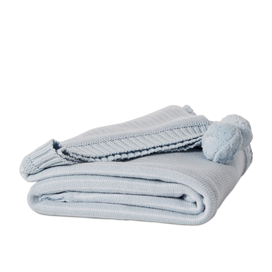 Adairs Baby Stripe Knit Blanket Blue Adairs