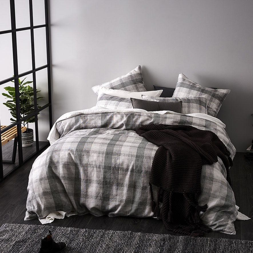 Home Republic - Aston Check Black and White Quilt Cover Set | Adairs
