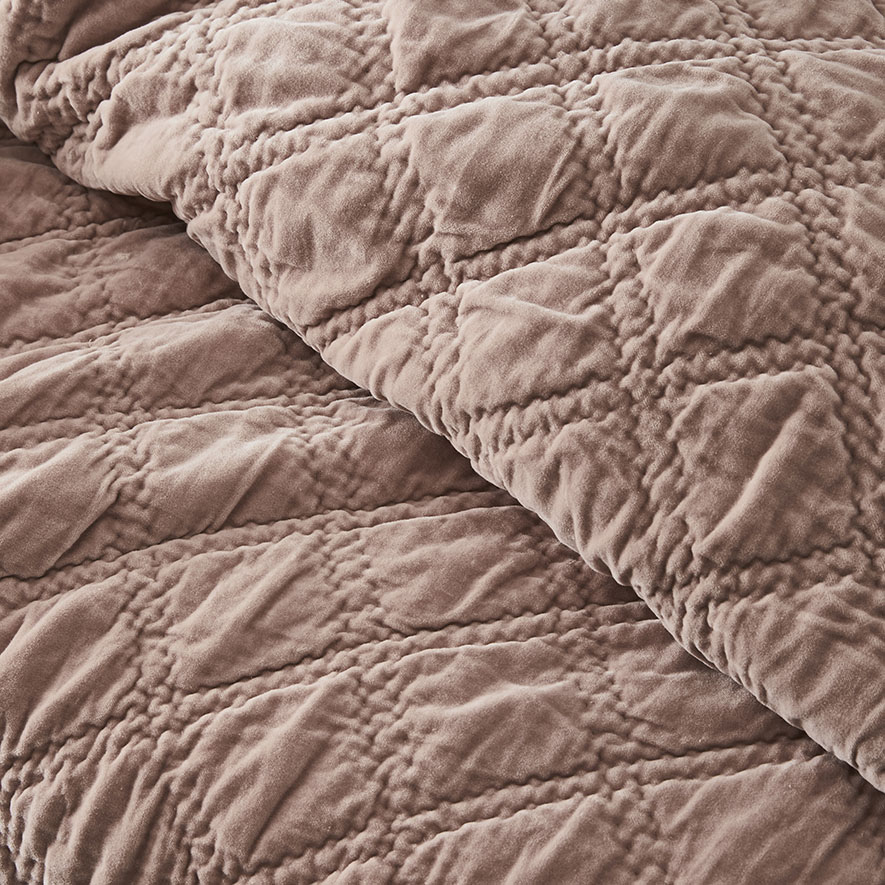 Home Republic Cotton Velvet Coverlet Pink Adairs