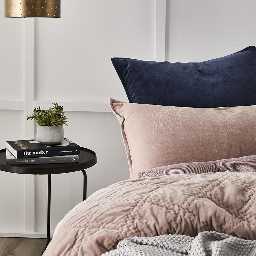 Home Republic Cotton Velvet Coverlet Pink Adairs