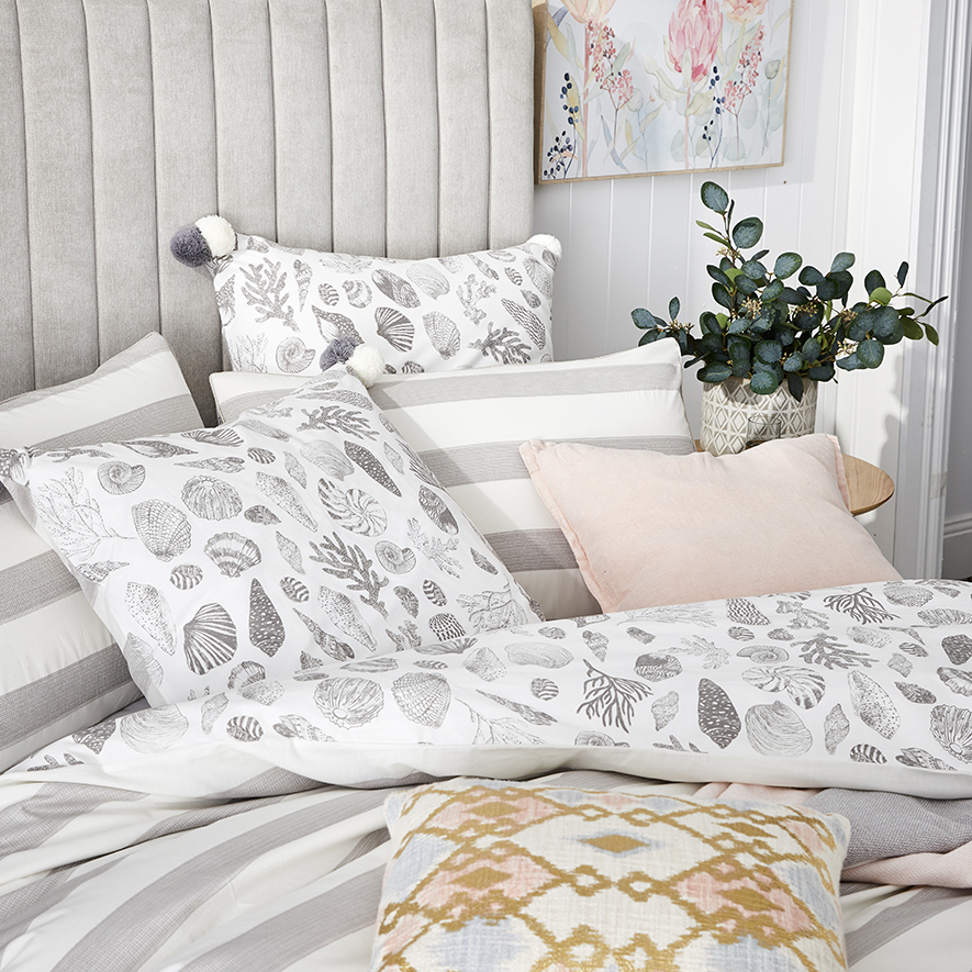 Home Republic Shelly Beach Quilt Cover Set Stone Adairs