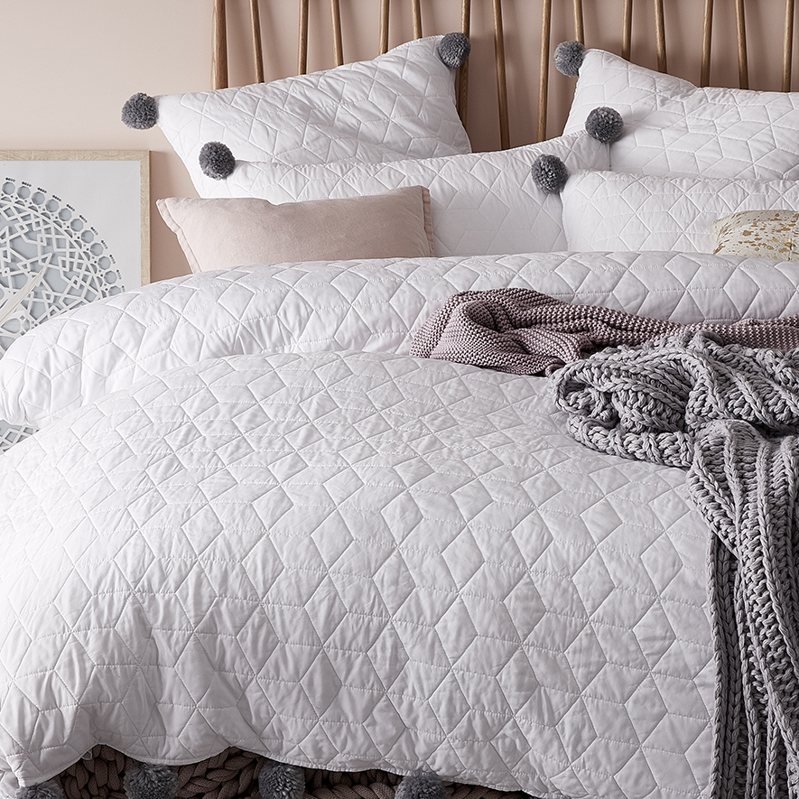 Willow Quilted Quilt Cover Snow Adairs