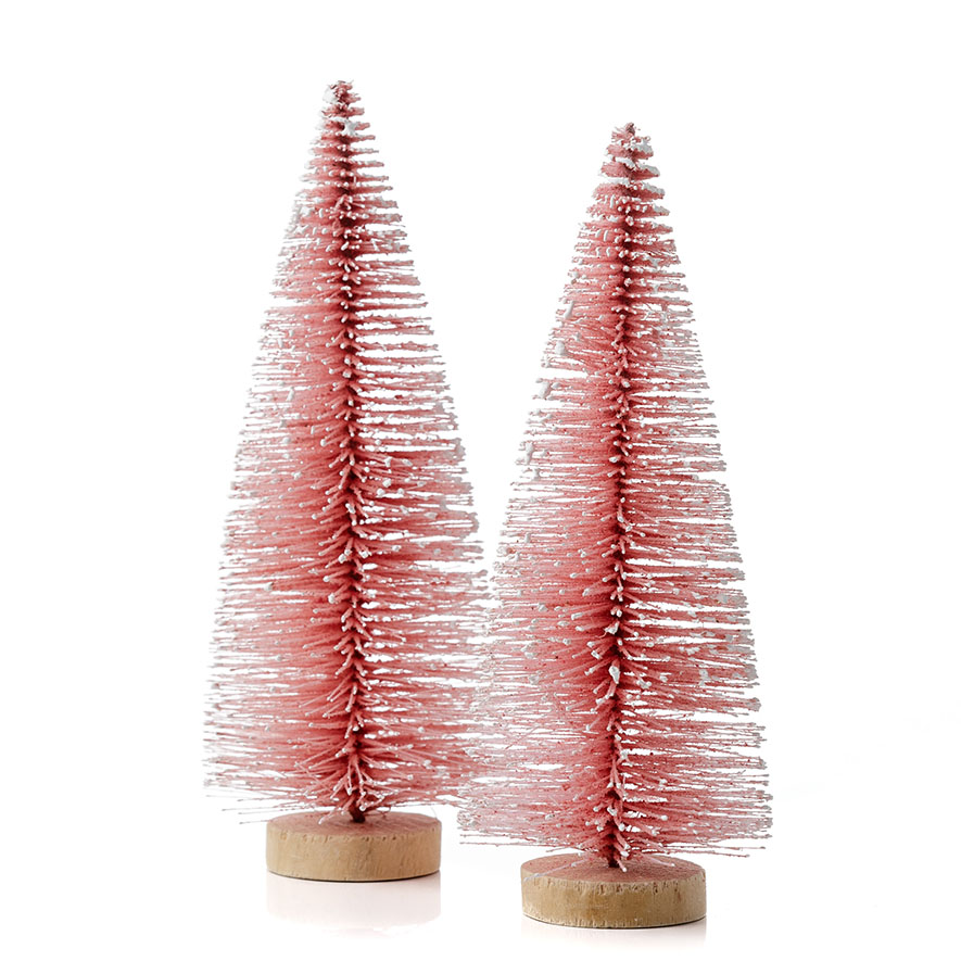 Mercer + Reid Blush & White Frosted Pine Table Tree Decoration Adairs