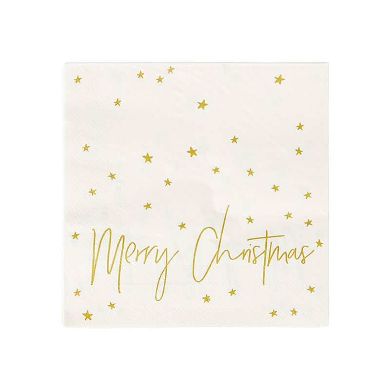 Festive Paper Napkins Pack of 20 Merry Christmas