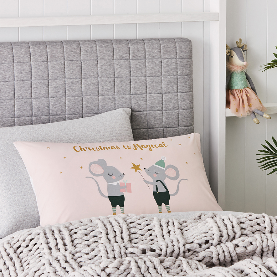 Adairs Kids Christmas Text Pillowcase Christmas Is Magical Adairs