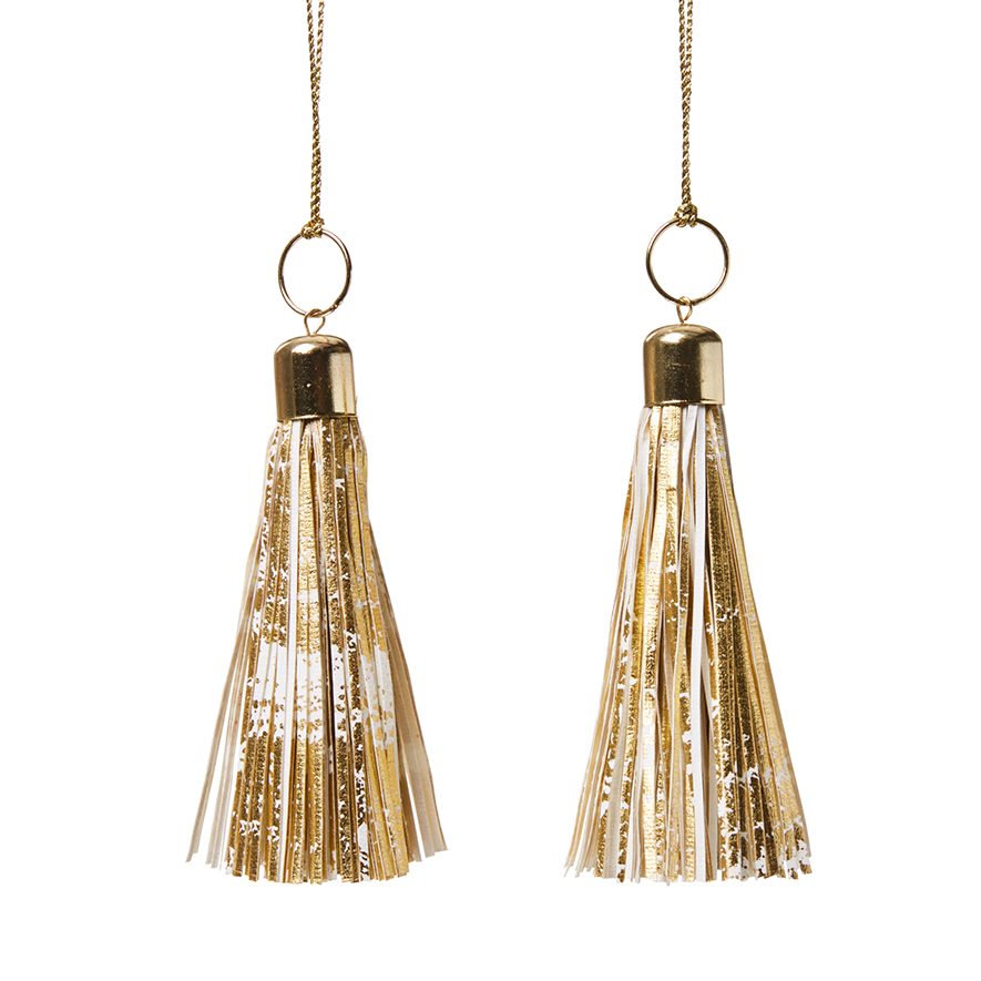 Hanging Tassels Pack 2 Gold Adairs