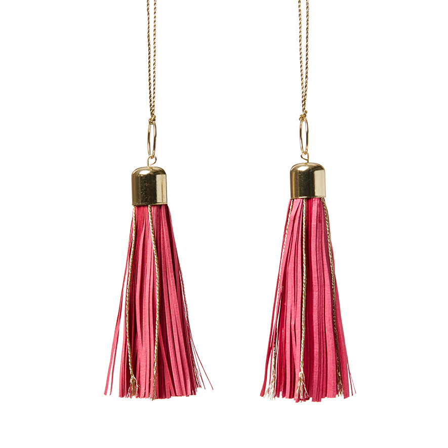 Hanging Tassels Pack 2 Pink Adairs