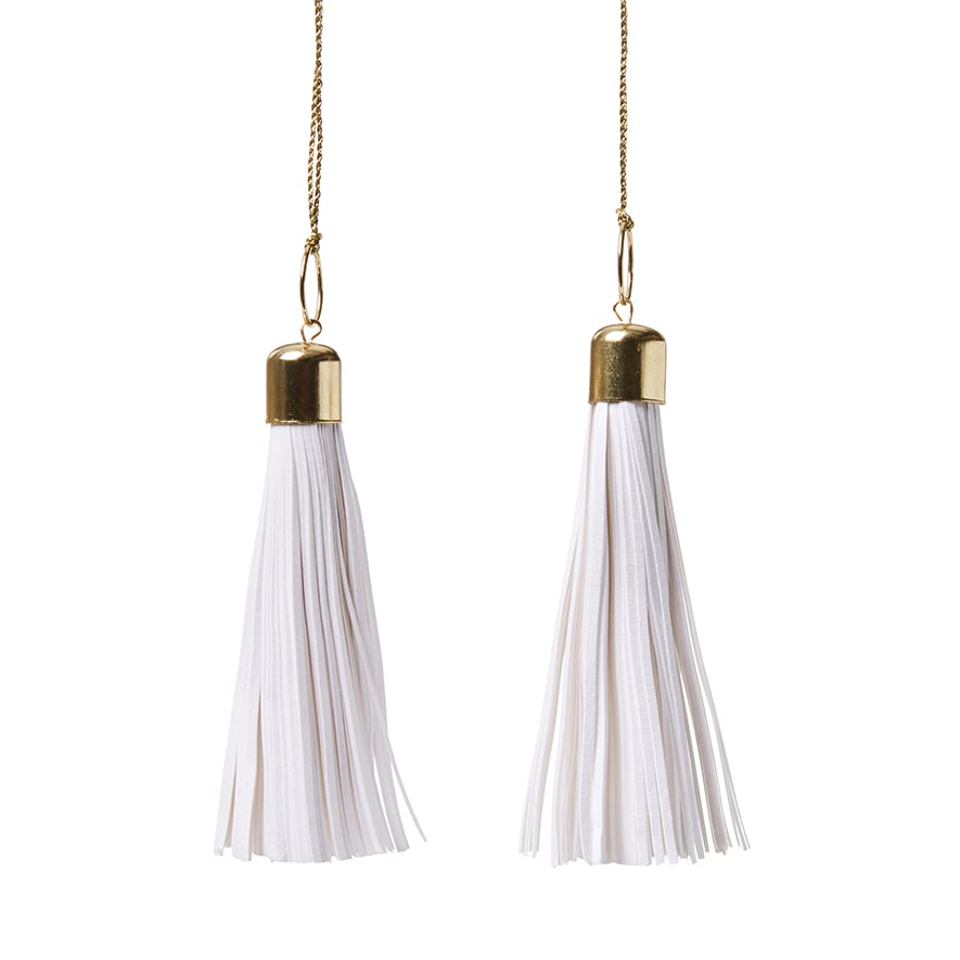 Hanging Tassels Pack 2 White Adairs