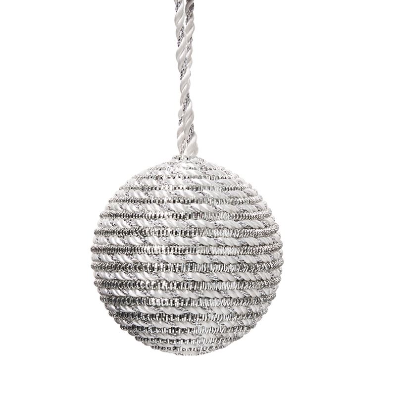 Striped Rope Bauble Silver Ball