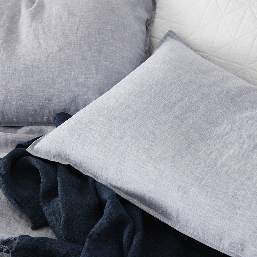 Vintage Washed Linen Cornflower Quilt Cover Adairs