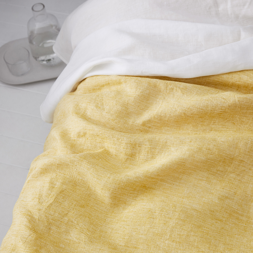 Vintage Washed Linen Mustard Quilt Cover Adairs