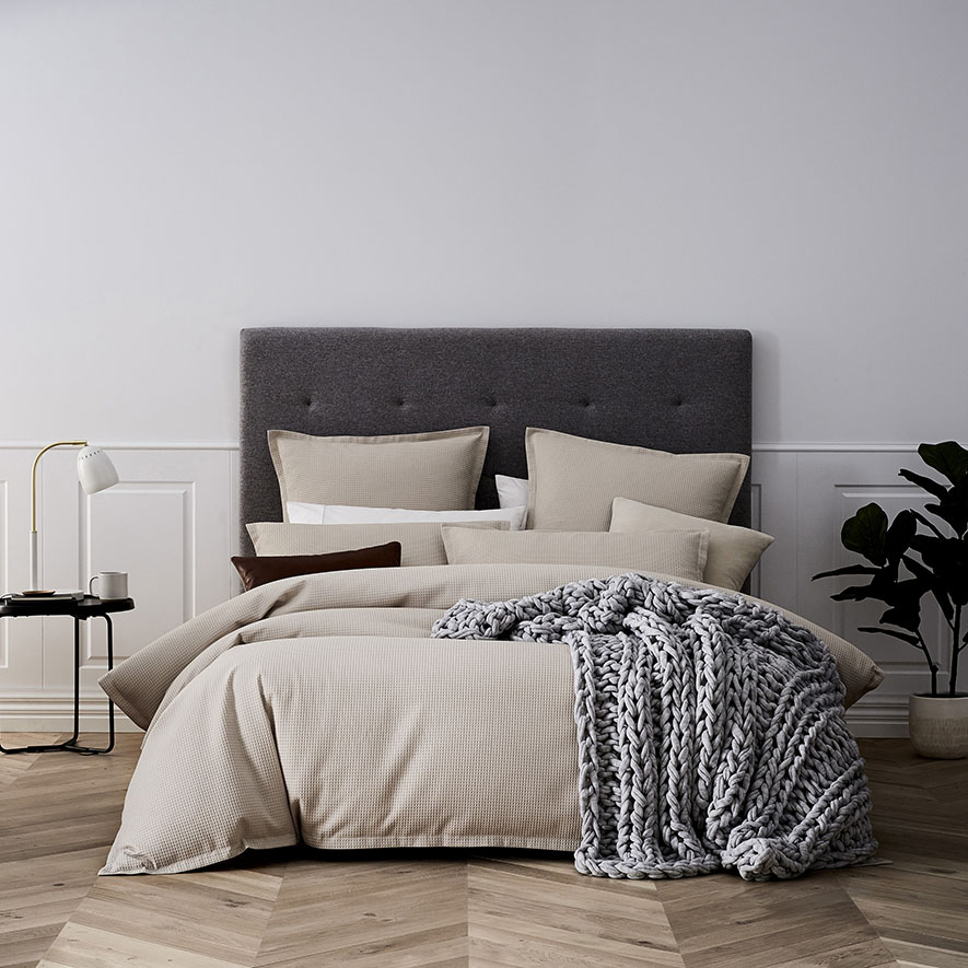Mercer + Reid Tribeca Waffle Quilt Cover Set Stone Adairs
