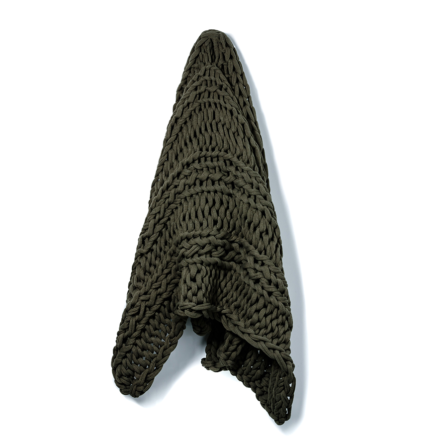 Home Republic Chunky Knit Khaki Rib Throw Adairs