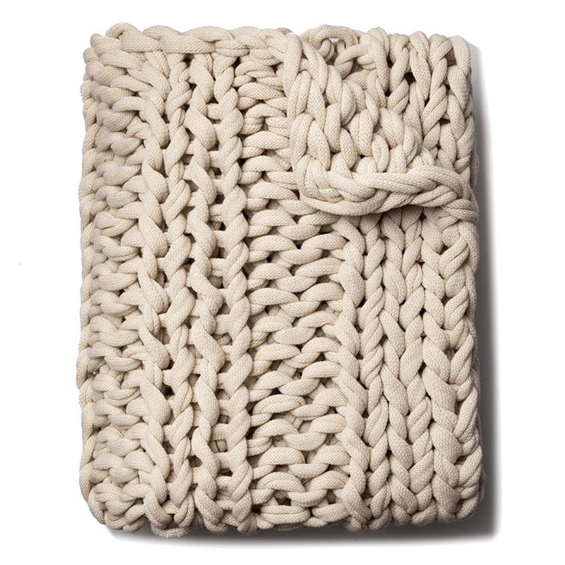 Chunky Knit Natural Rib Throw
